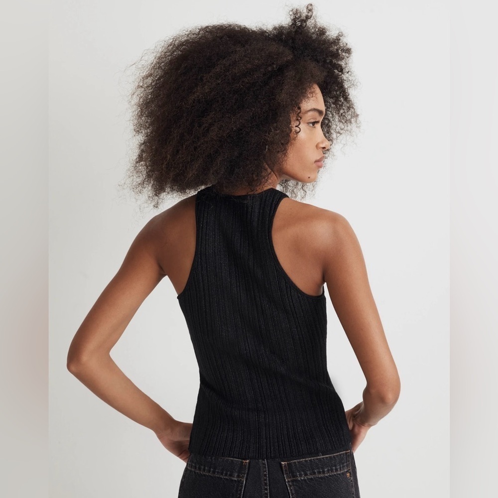 Madewell Signature Shimmer Knit Cutaway Sweater Tank - Picture 10 of 10
